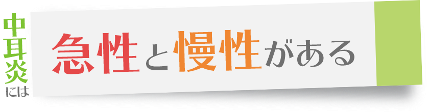 中耳炎には急性と慢性がある